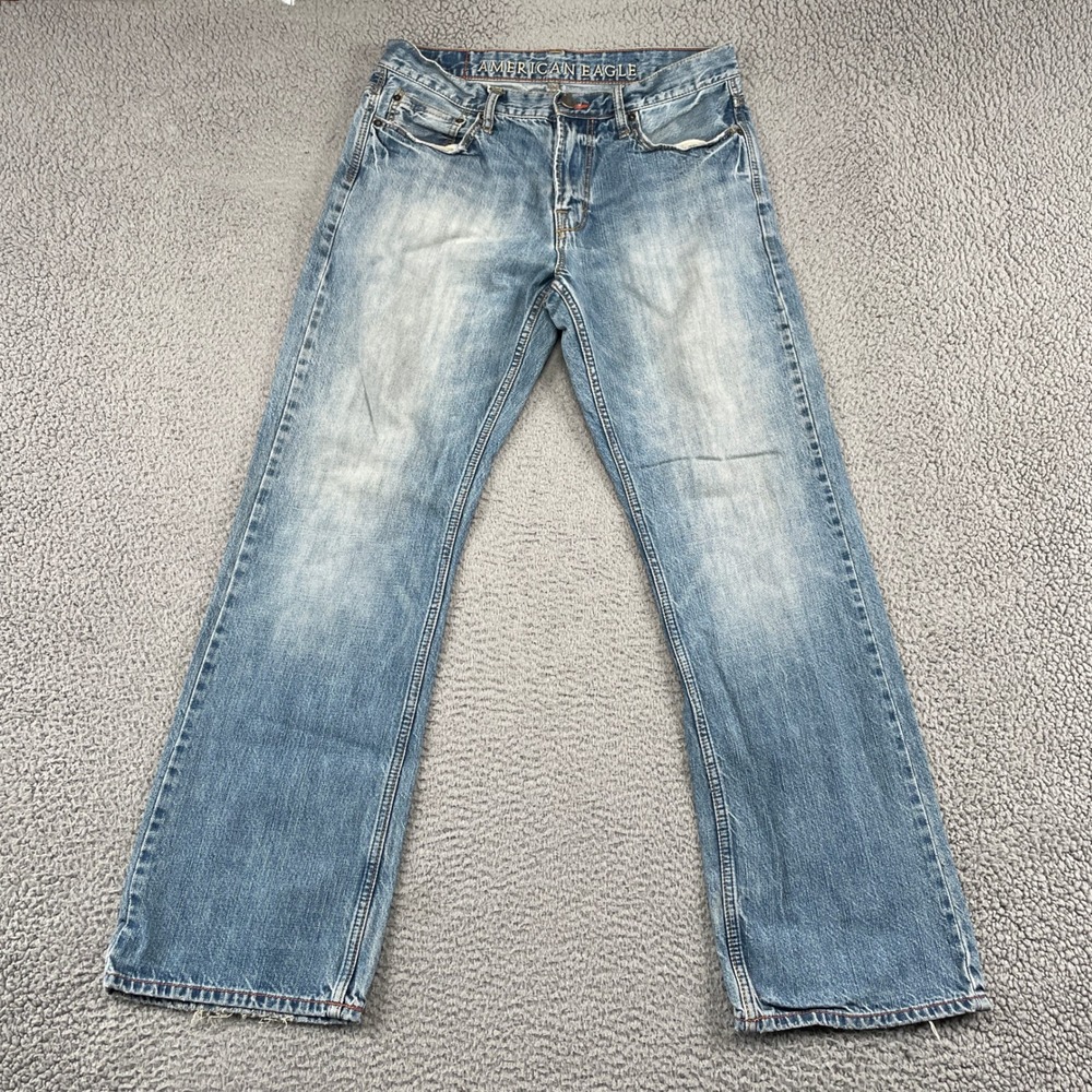 Y2K American Eagle Jeans Mens 34x34 Blue Bootcut Denim 100% Cotton Classic
